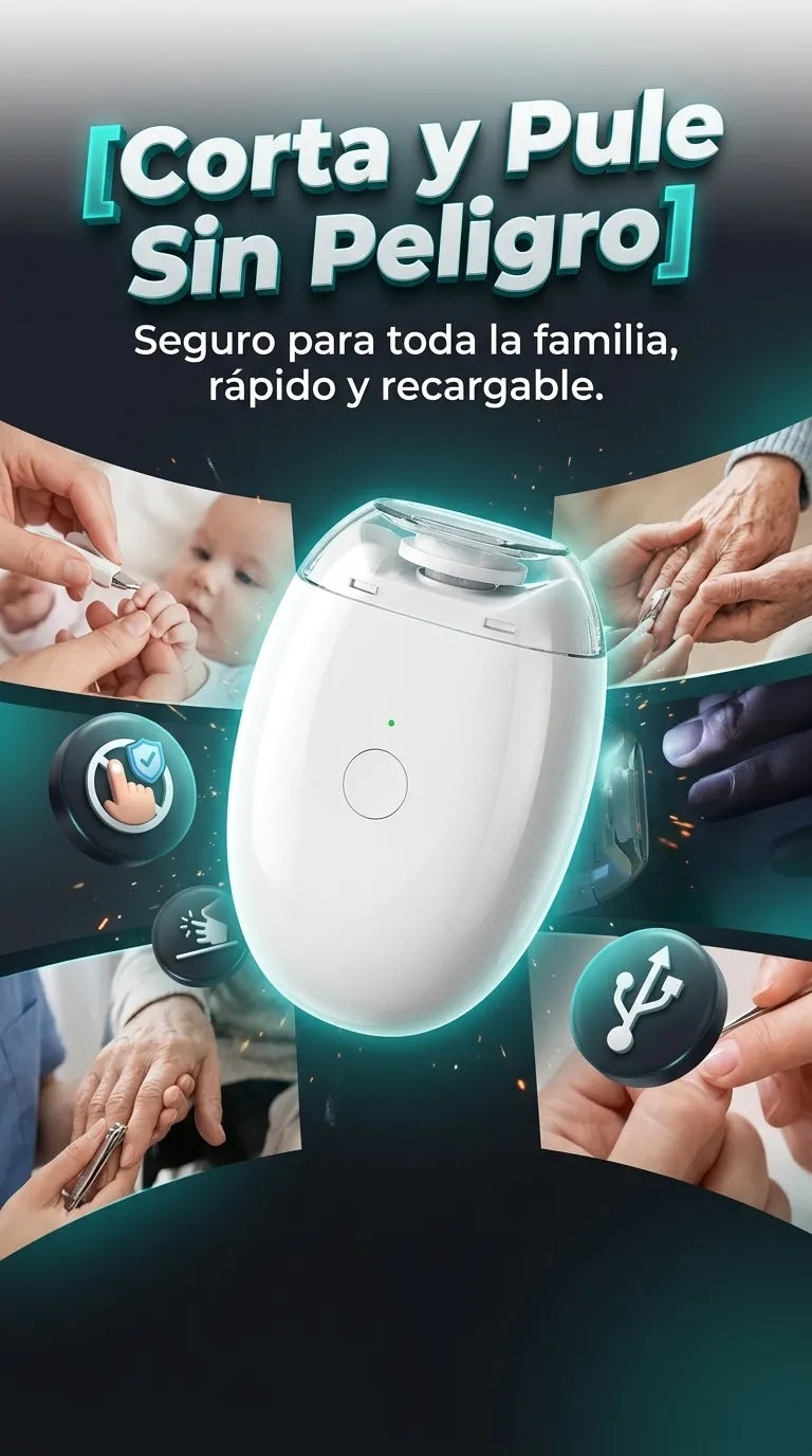 Cortaúñas Eléctrico Automático con Luz LED y Carga