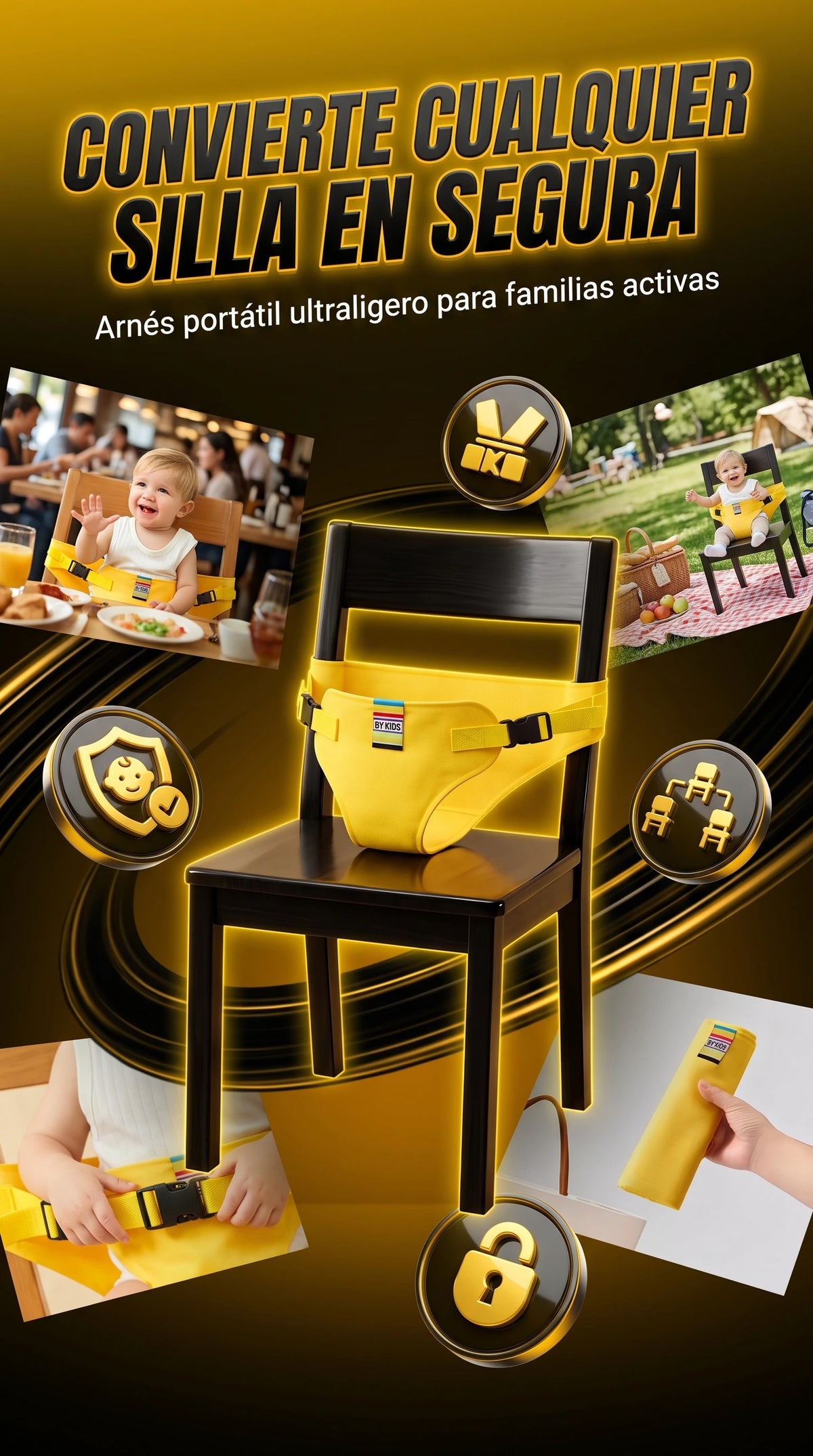 Arnés Portátil BY KIDS - Asiento seguro para bebés