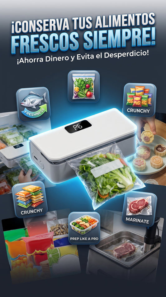 Selladora de Bolsas Portátil — Sellado hermético instantáneo y recargable para mantener tus alimentos siempre frescos.